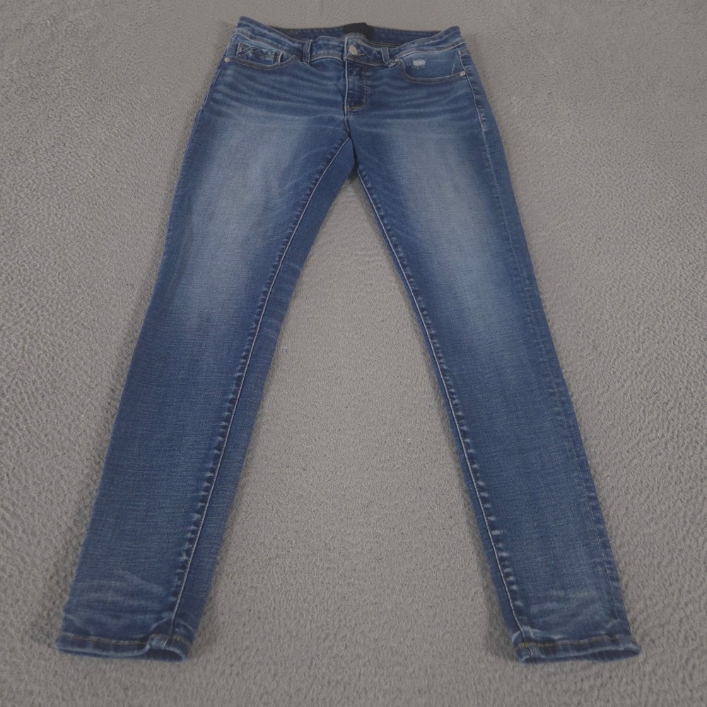 Buckle Black Jeans Womens 29 Skinny Fit No 53 Denim Distressed Whiskered Stretch